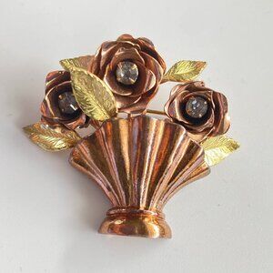 Coro VTG Copper and Gold-Plated Bouquet Brooch​​​​​​​​